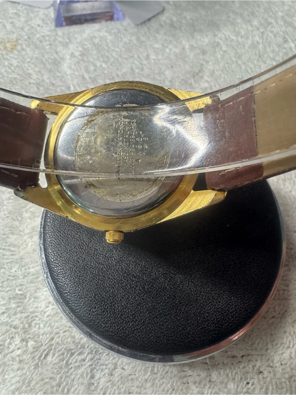 Citizen Gold-Tone Case Watch with Brown Leather Strap